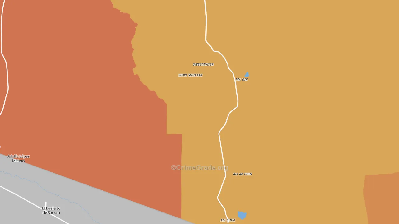 Lukeville, AZ Map of Assault Rates