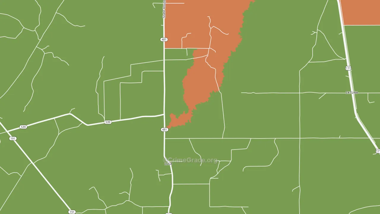 Lula, LA Map of Assault Rates