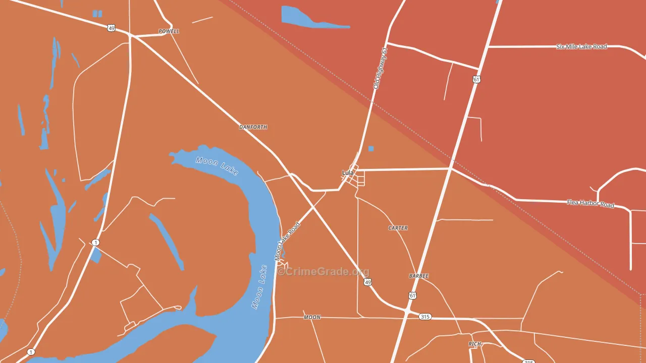 Lula, MS Map of Assault Rates