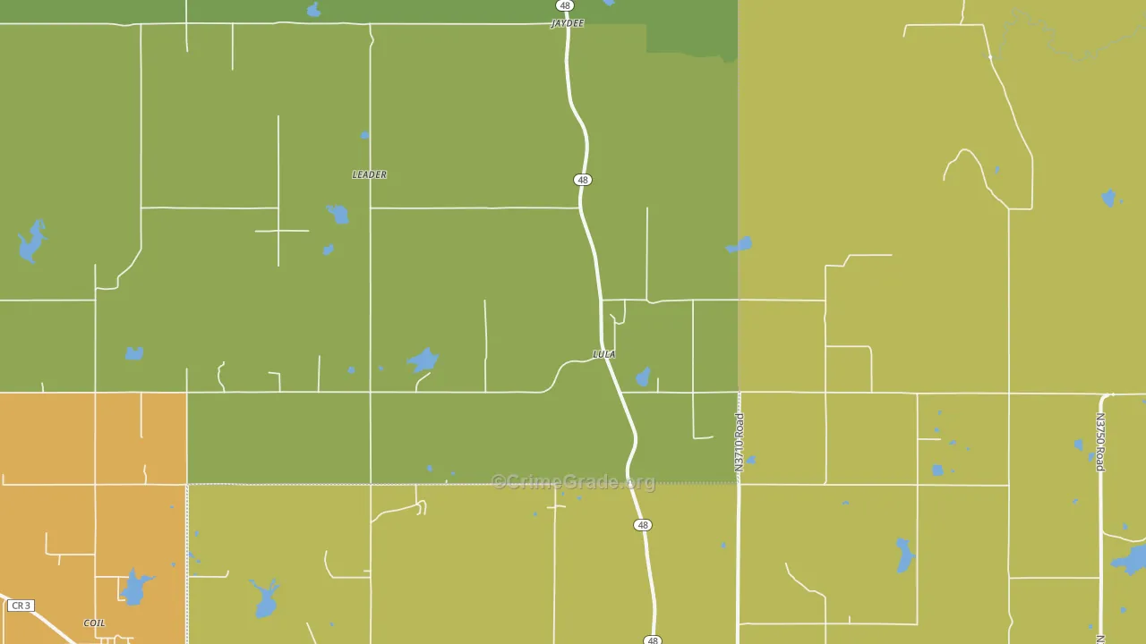 Lula, OK Map of Assault Rates