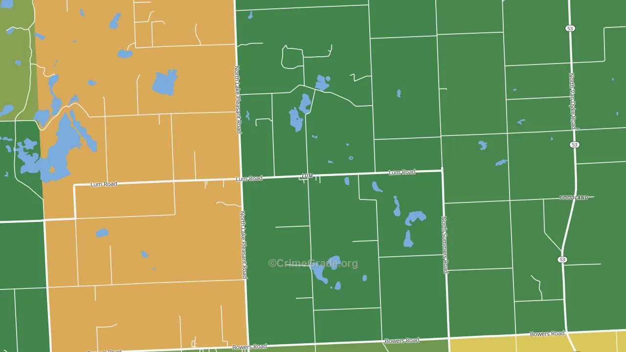 Lum, MI Map of Assault Rates