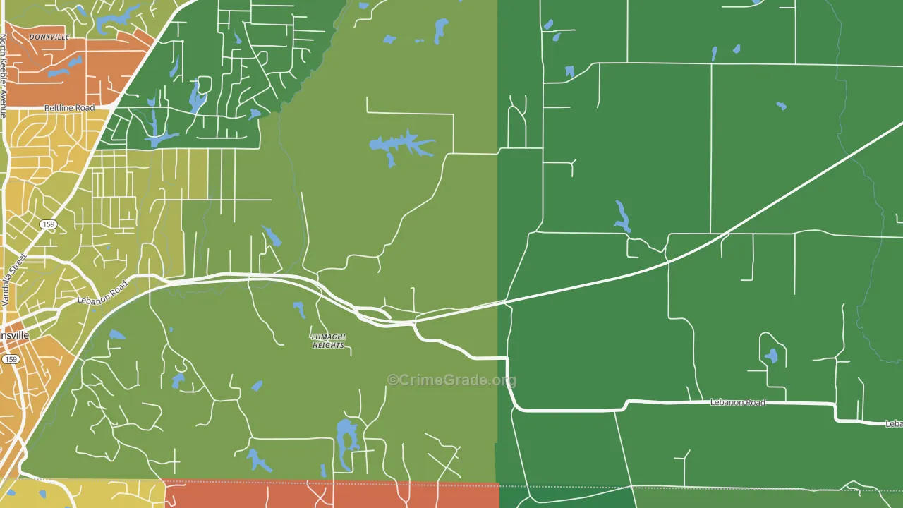 Lumaghi Heights, IL Map of Assault Rates