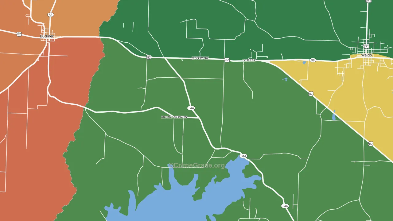 Lumber, AR Map of Assault Rates