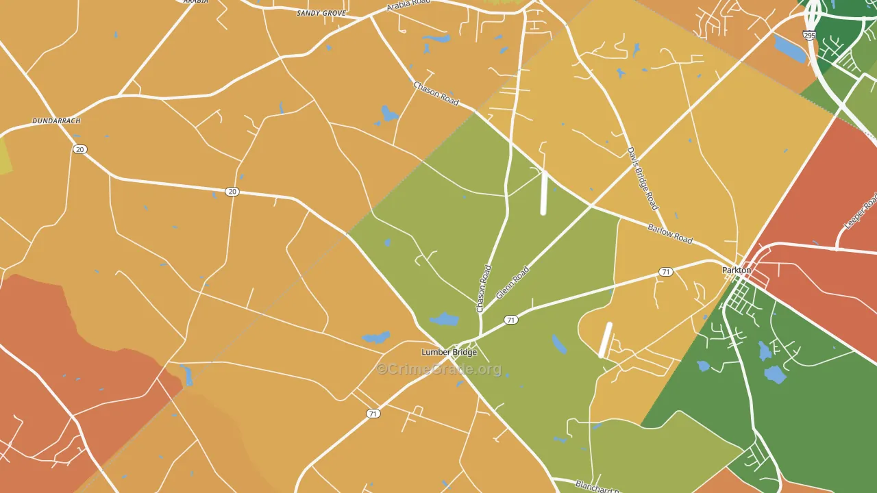 Lumber Bridge, NC Map of Assault Rates