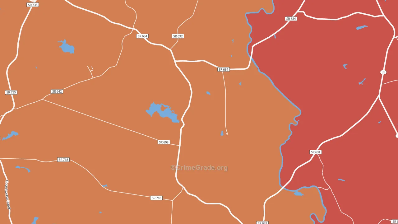 Lumberton, VA Map of Assault Rates