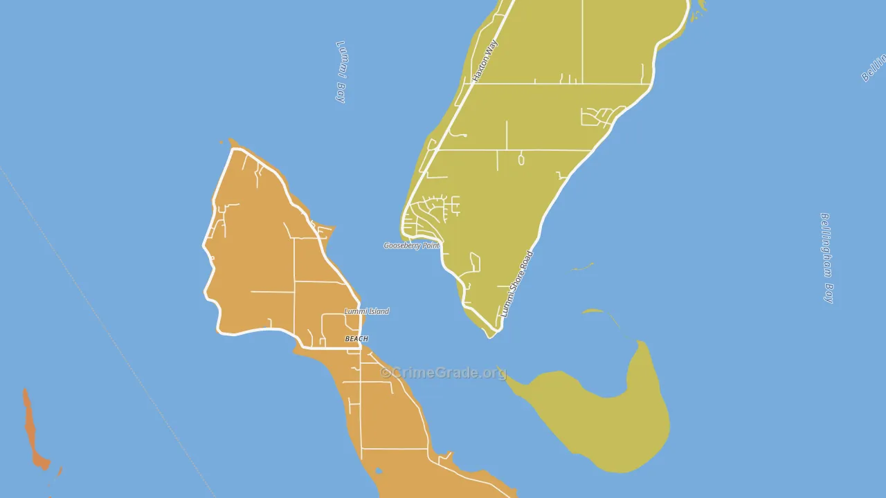 Lummi Island, WA Map of Assault Rates