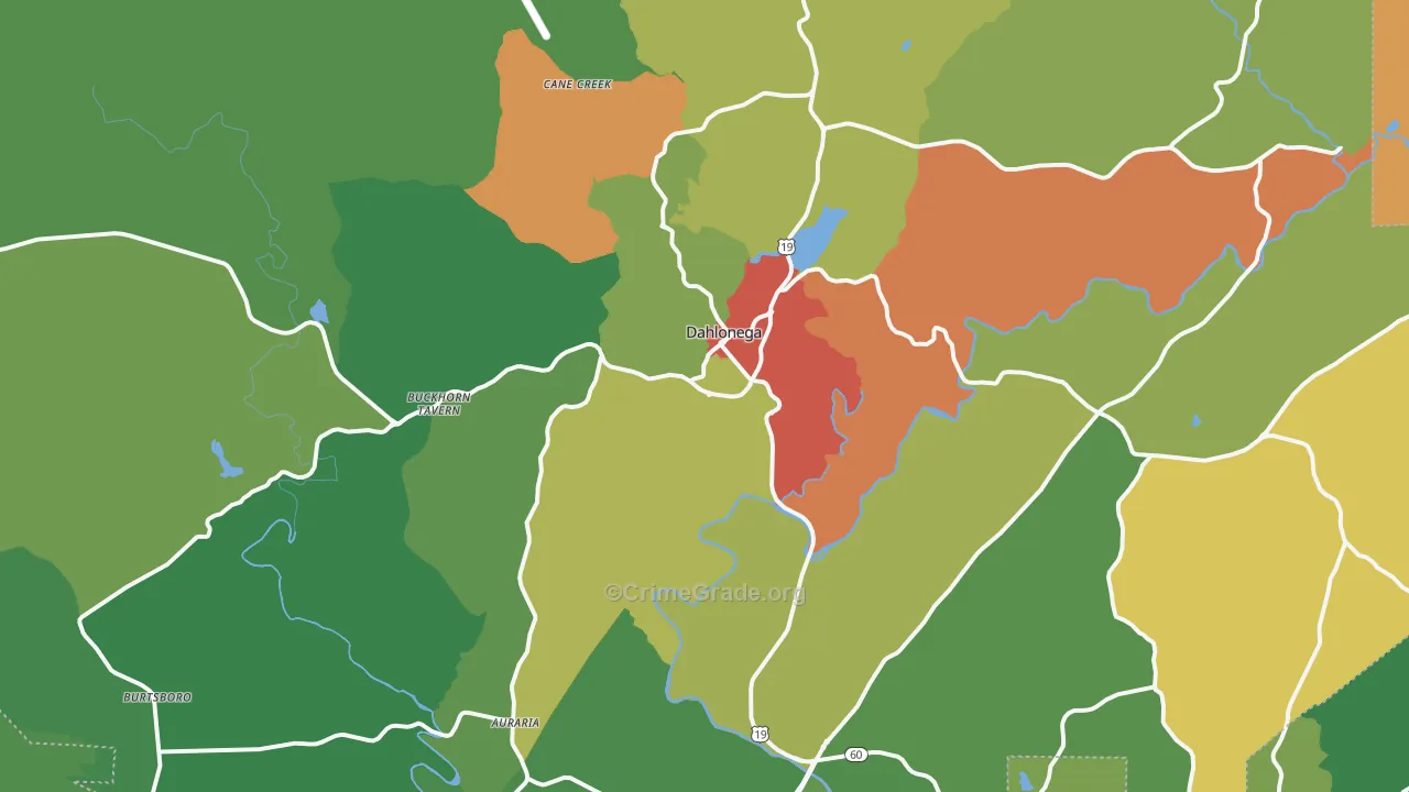 Lumpkin County, GA Map of Assault Rates