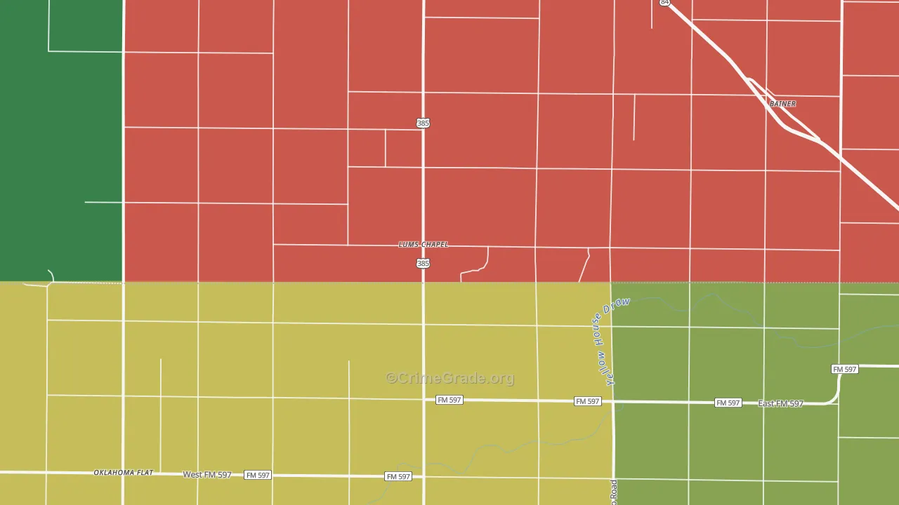 Lums Chapel, TX Map of Assault Rates