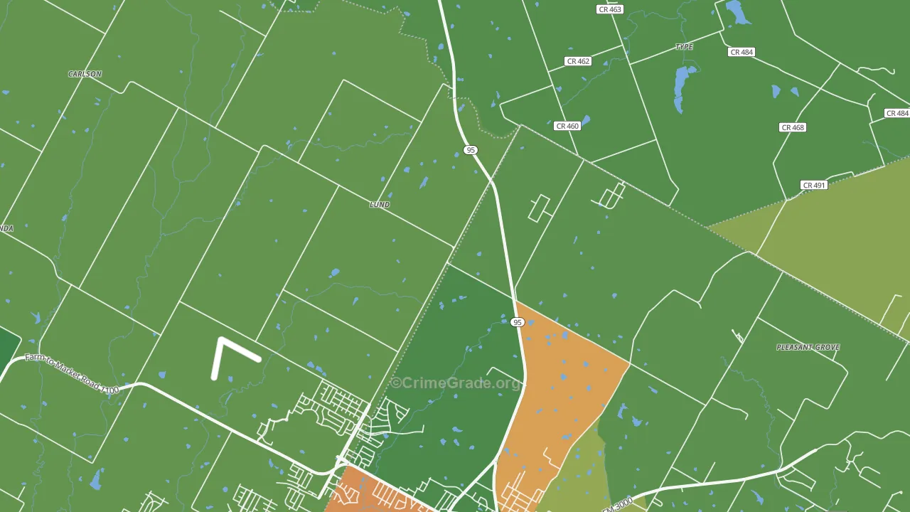 Lund, TX Map of Assault Rates