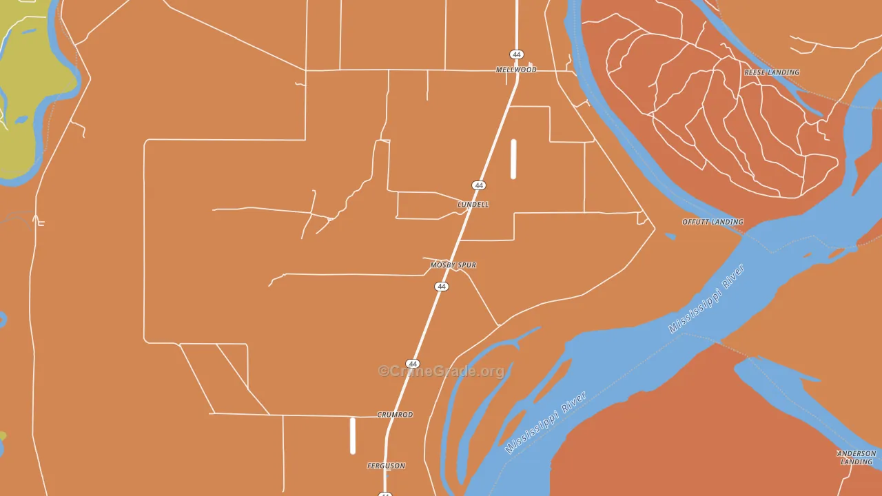 Lundell, AR Map of Assault Rates