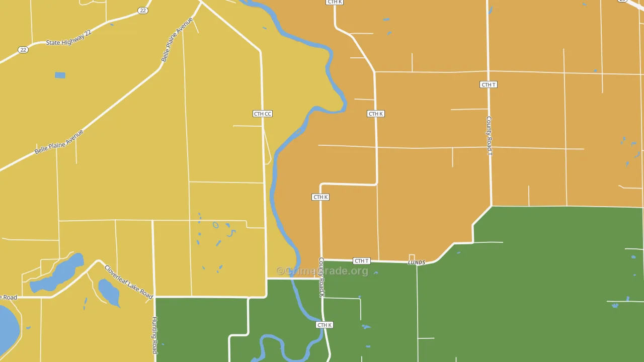 Lunds, WI Map of Assault Rates