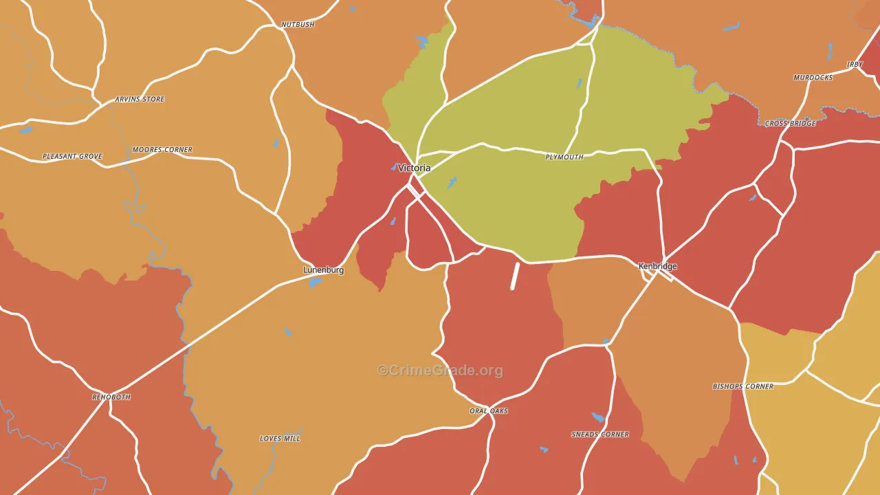 Lunenburg County, VA Map of Assault Rates