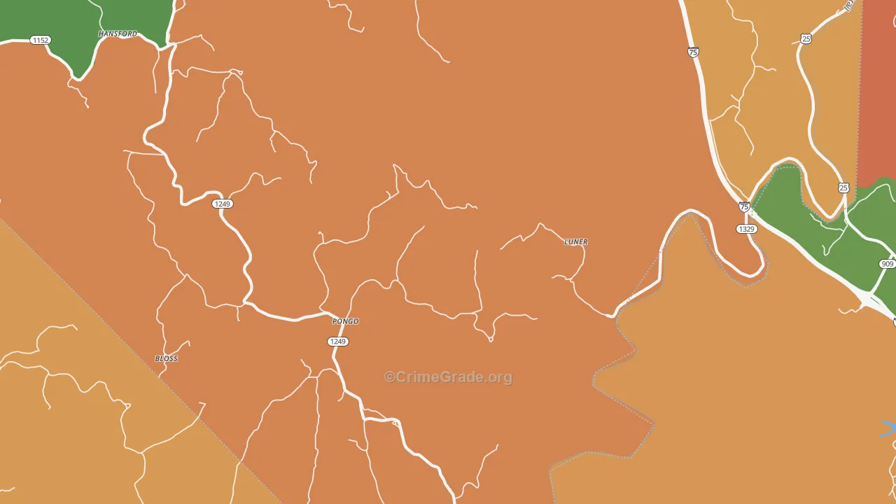 Luner, KY Map of Assault Rates