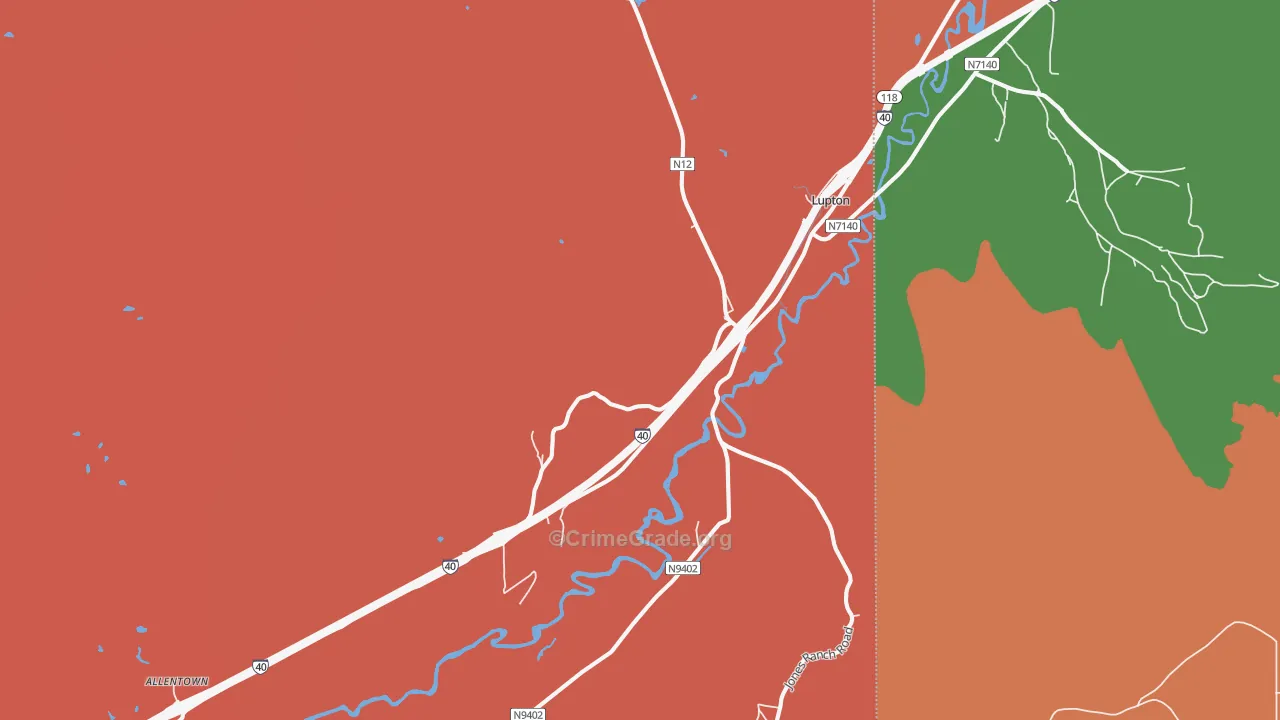Lupton, AZ Map of Assault Rates