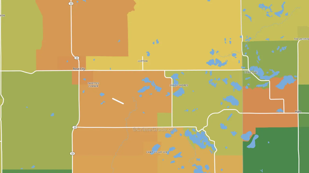 Lupton, MI Map of Assault Rates