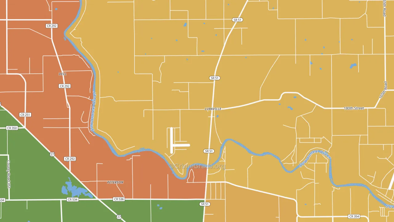 Luraville, FL Map of Assault Rates