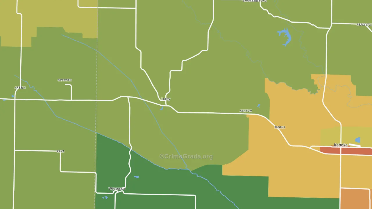 Luray, MO Map of Assault Rates