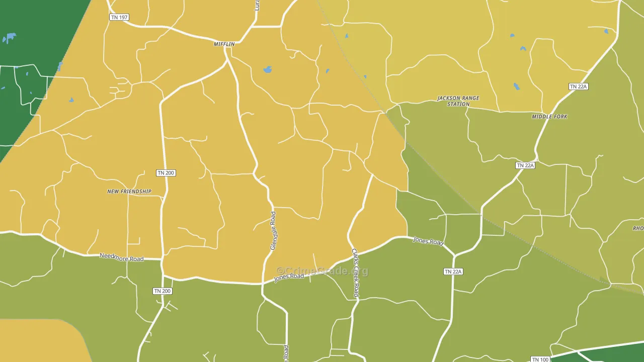 Luray, TN Map of Assault Rates