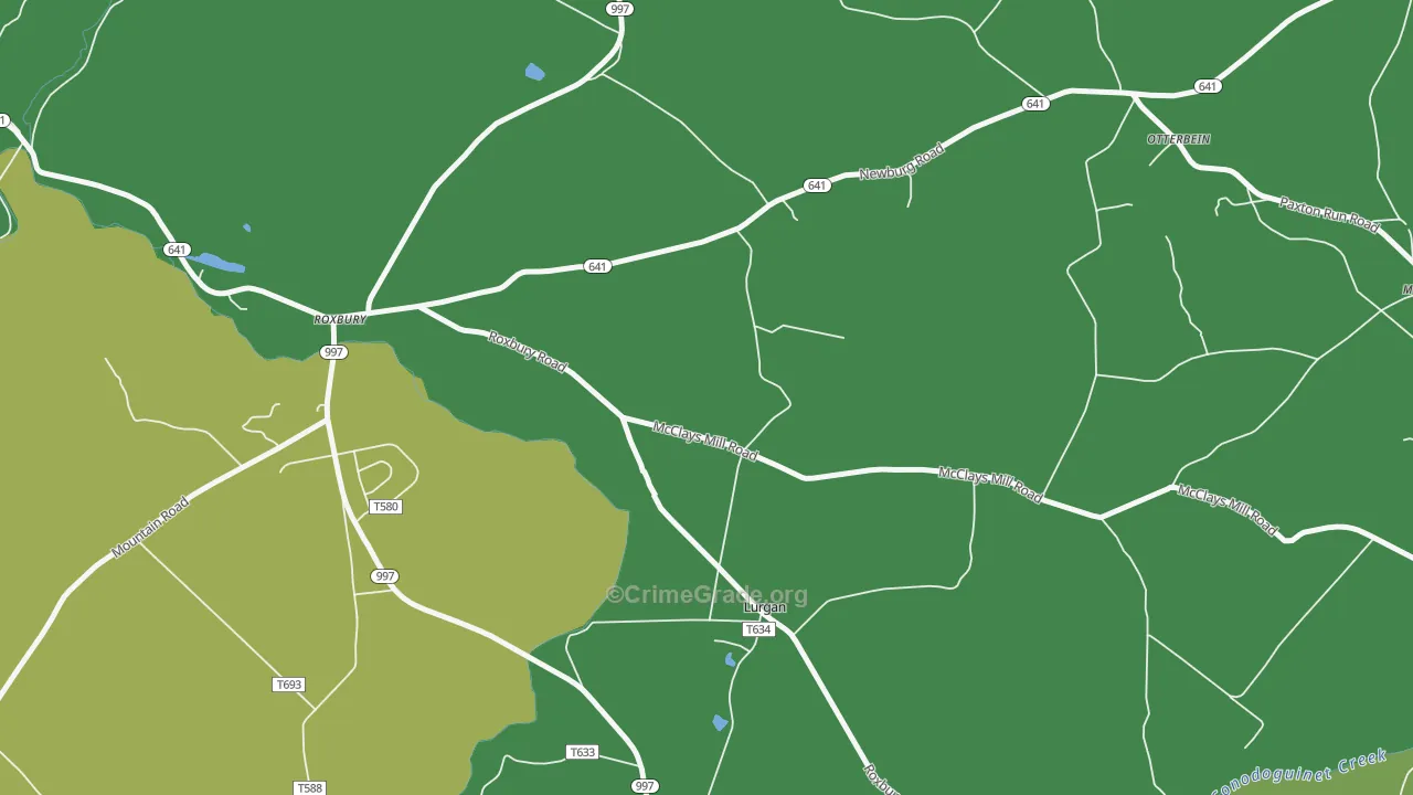 Lurgan, PA Map of Assault Rates