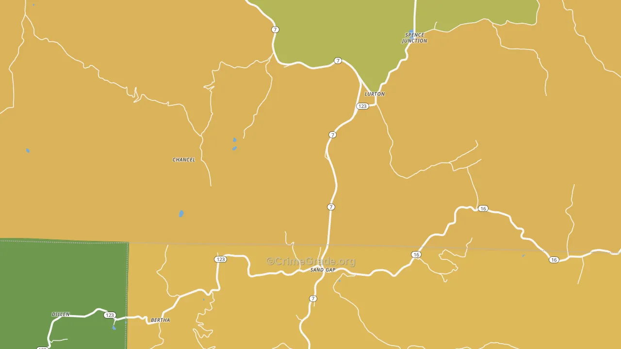 Lurton, AR Map of Assault Rates