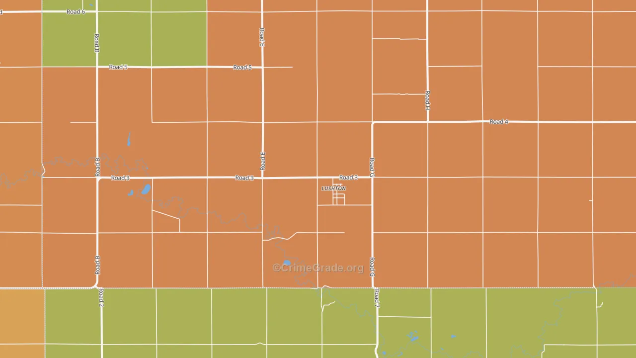 Lushton, NE Map of Assault Rates