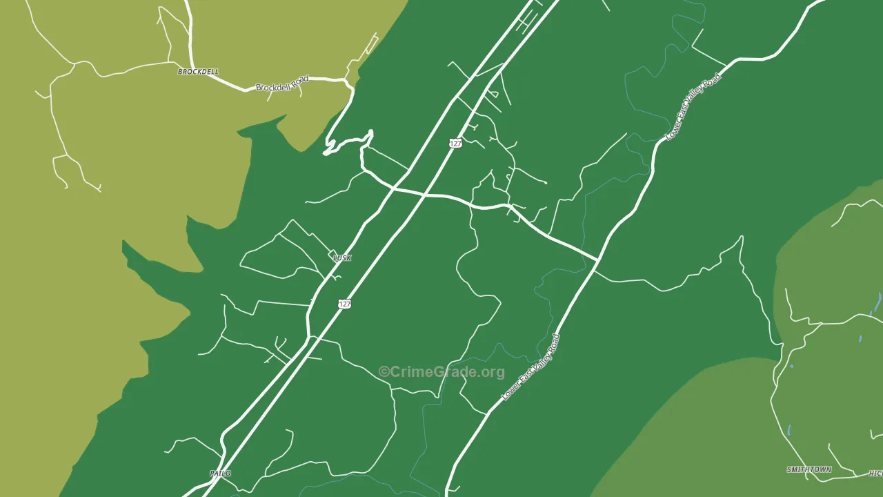 Lusk, TN Map of Assault Rates