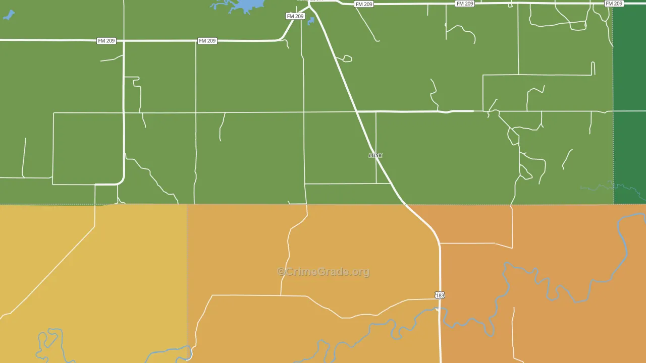 Lusk, TX Map of Assault Rates