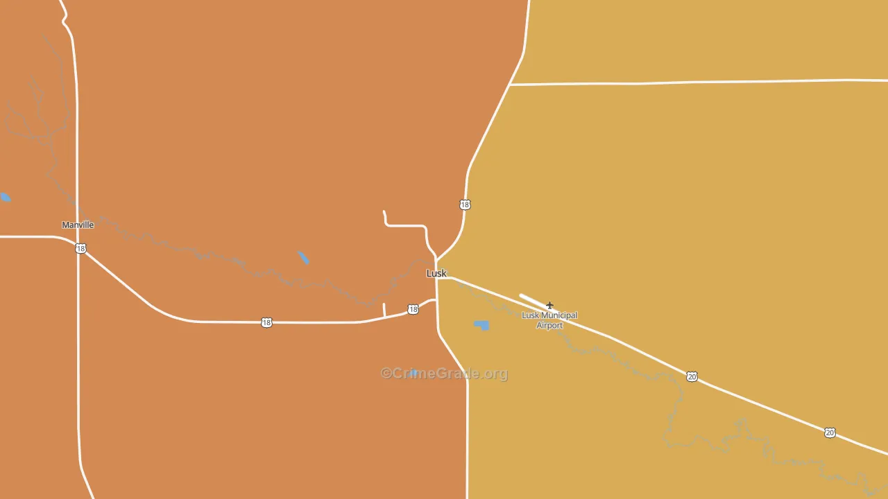 Lusk, WY Map of Assault Rates