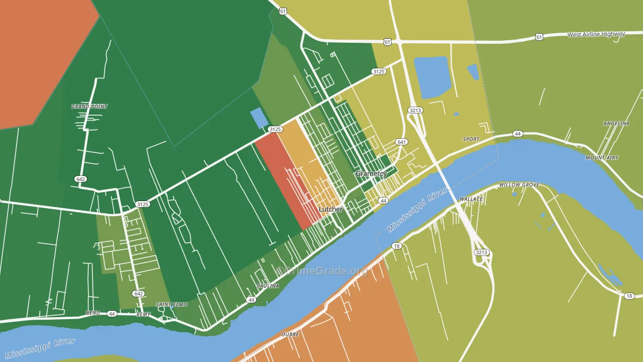 Lutcher, LA Map of Assault Rates