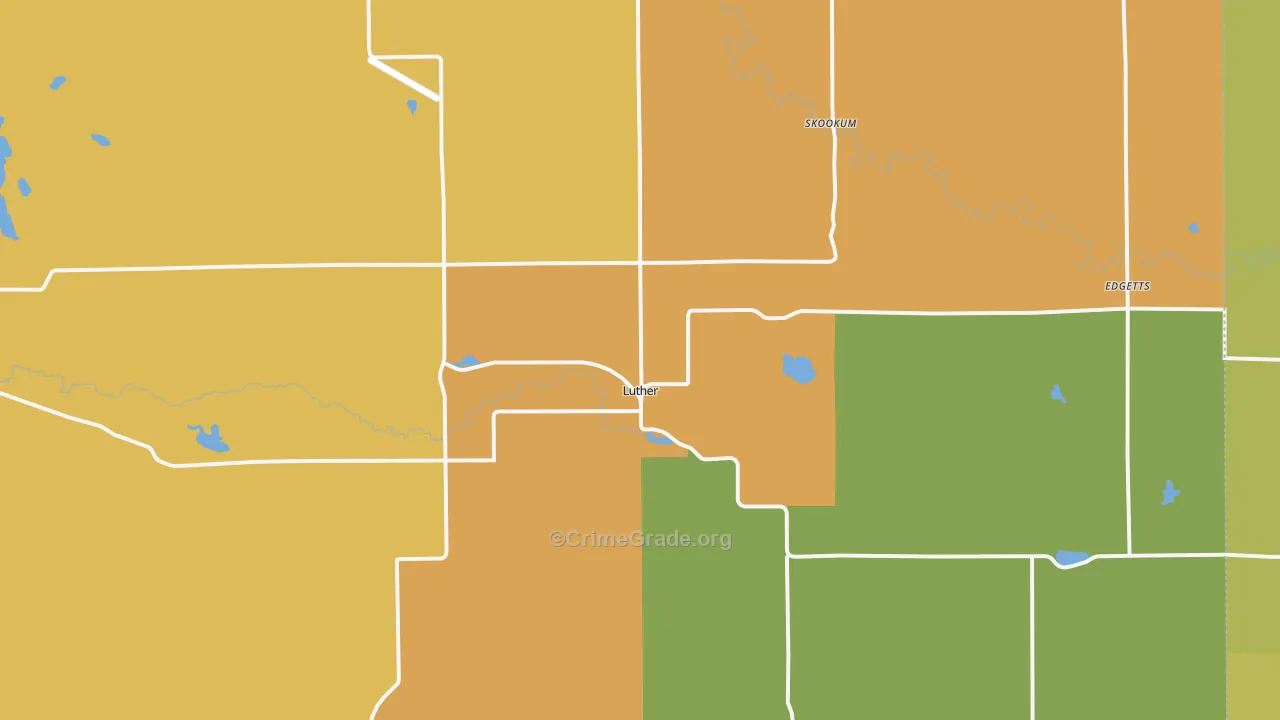 Luther, MI Map of Assault Rates