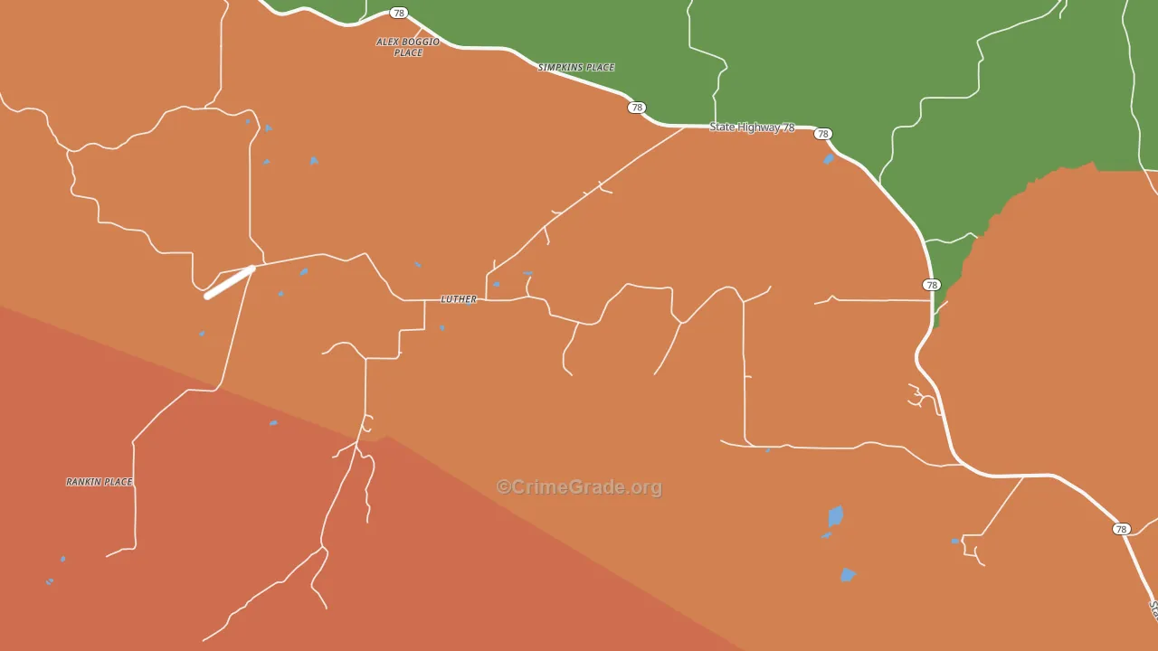 Luther, MT Map of Assault Rates