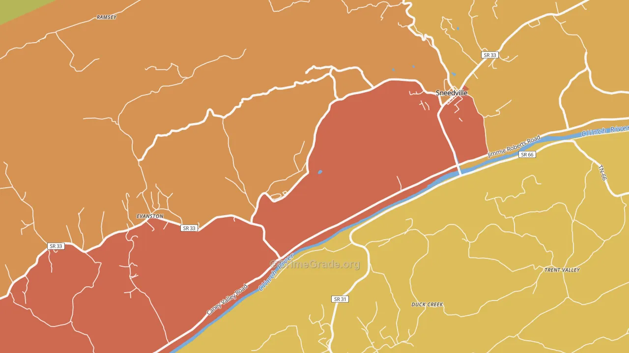 Luther, TN Map of Assault Rates