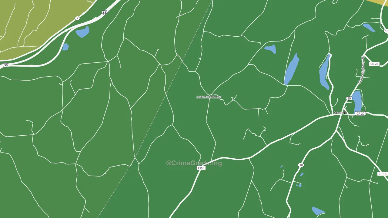 Lutheranville, NY Map of Assault Rates