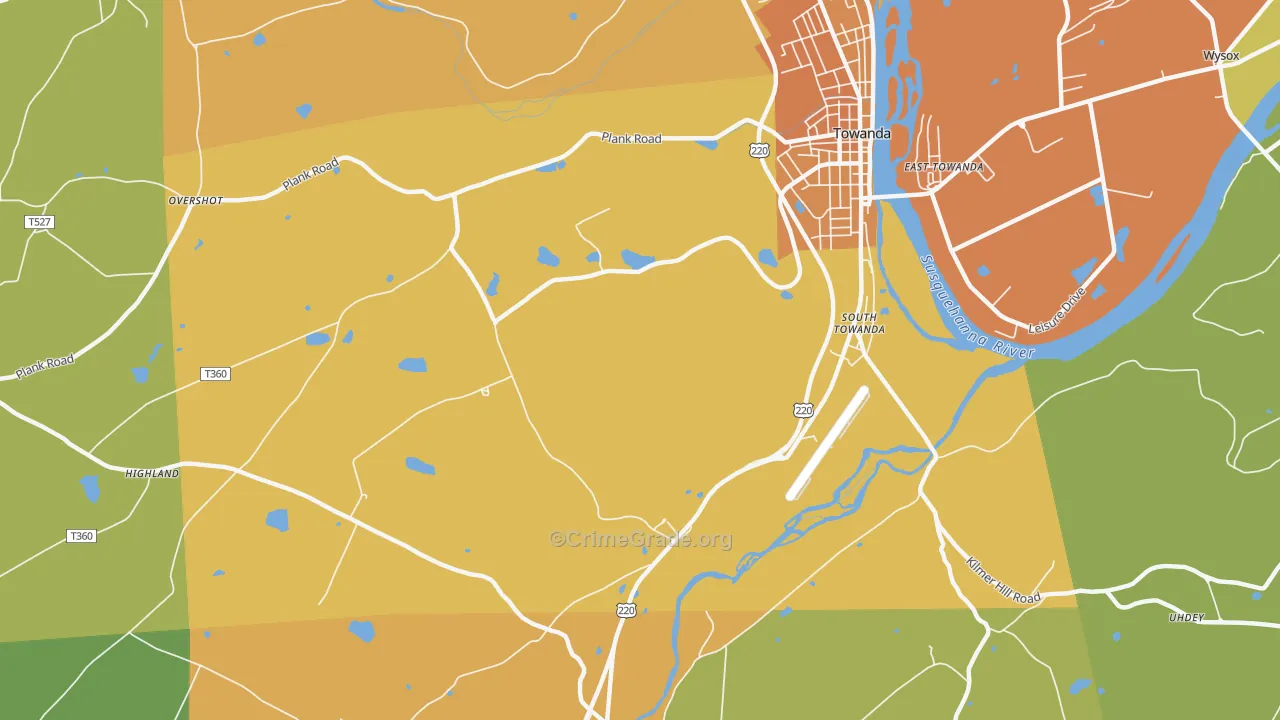 Luthers Mills, PA Map of Assault Rates