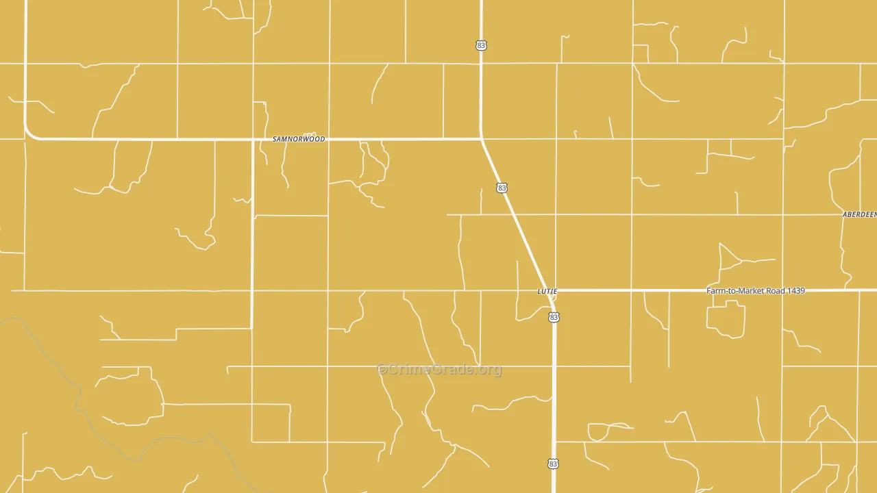 Lutie, TX Map of Assault Rates