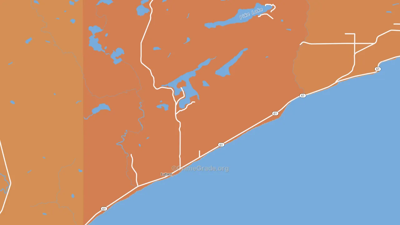 Lutsen, MN Map of Assault Rates