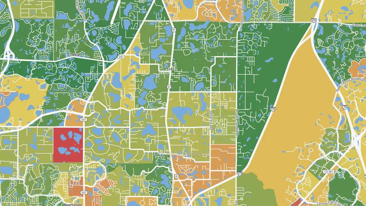 Lutz, FL Map of Assault Rates