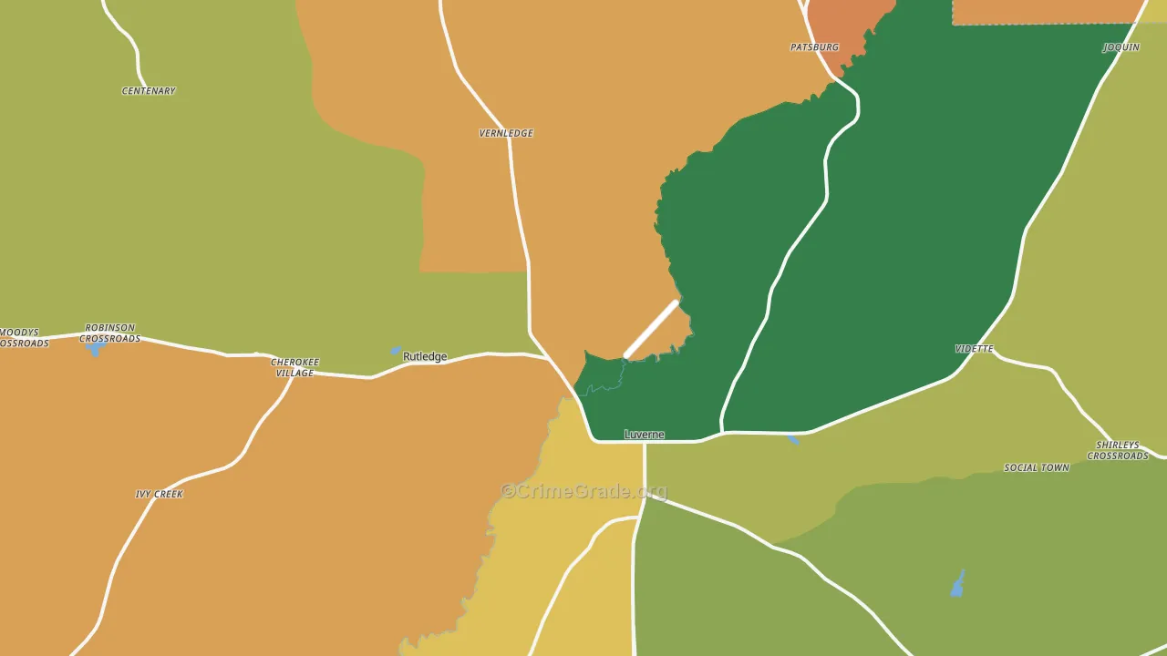 Luverne, AL Map of Assault Rates