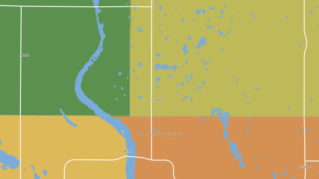Luverne, ND Map of Assault Rates