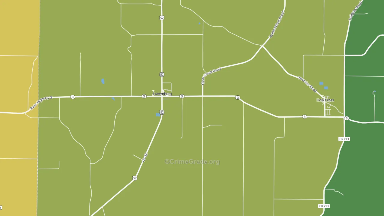 Luxemburg, IA Map of Assault Rates