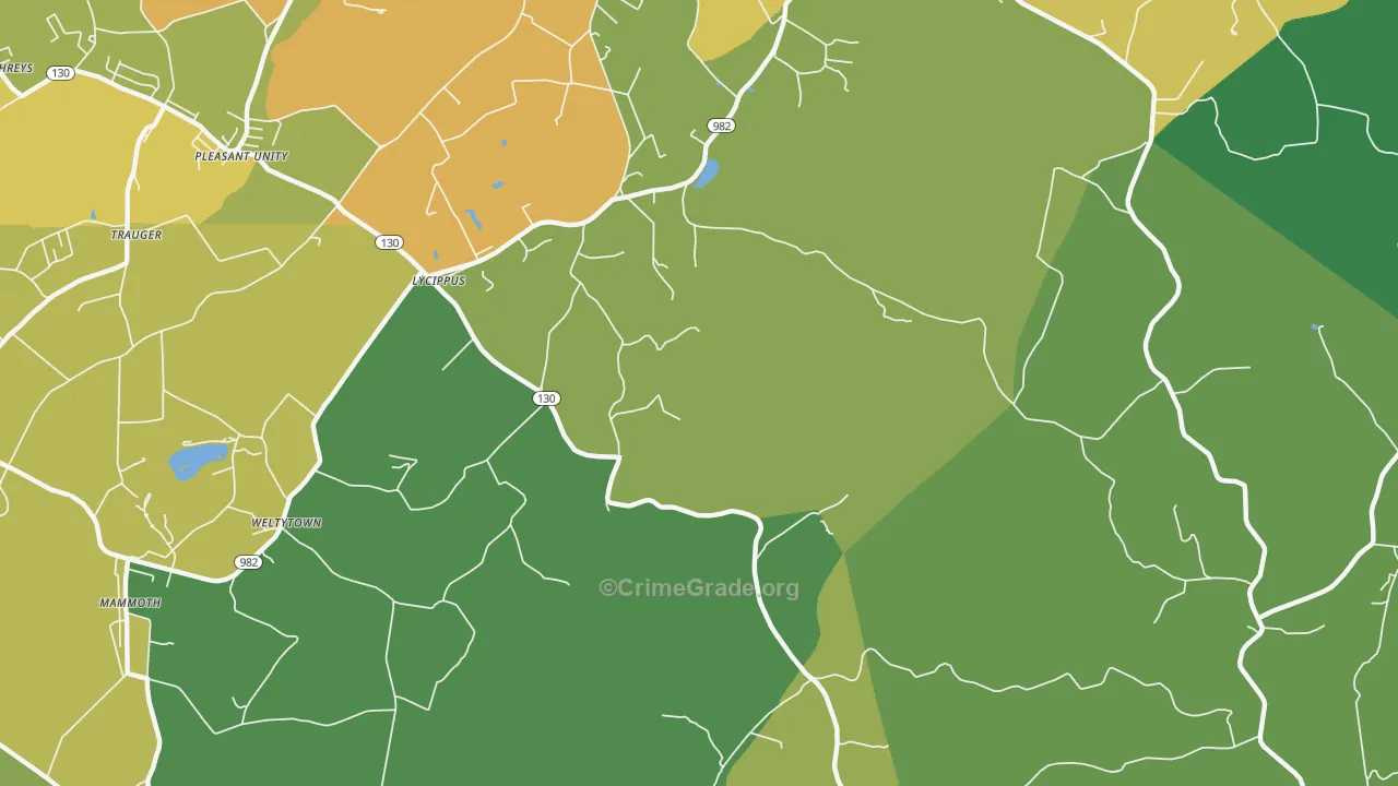 Lycippus, PA Map of Assault Rates