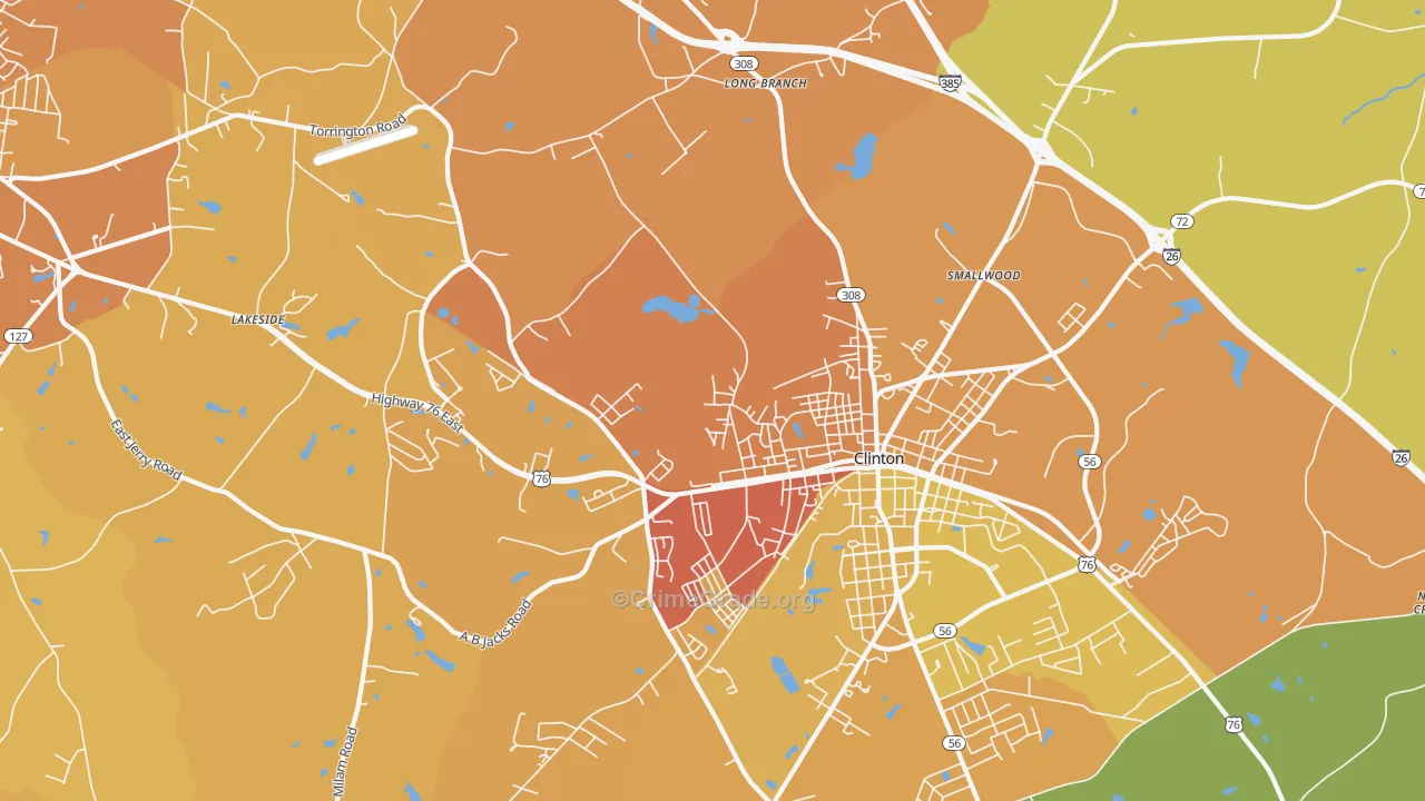 Lydia Mills, SC Map of Assault Rates