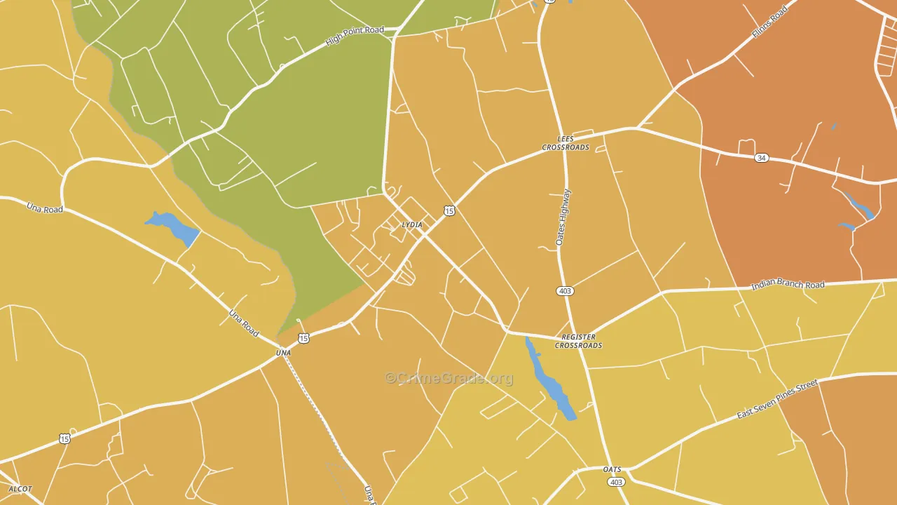 Lydia, SC Map of Assault Rates
