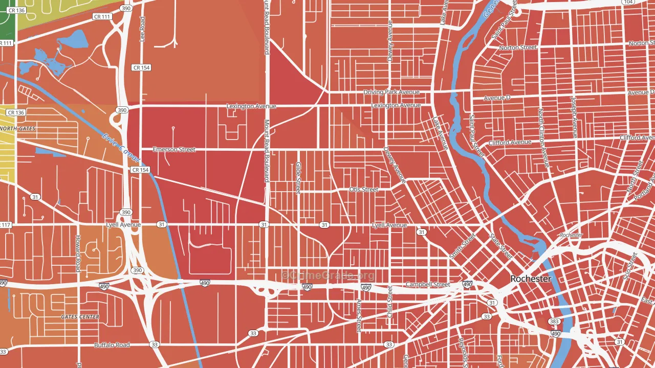 Lyell-Otis, Rochester, NY Map of Assault Rates