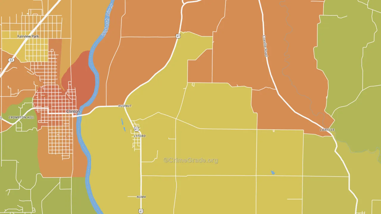 Lyford, IN Map of Assault Rates