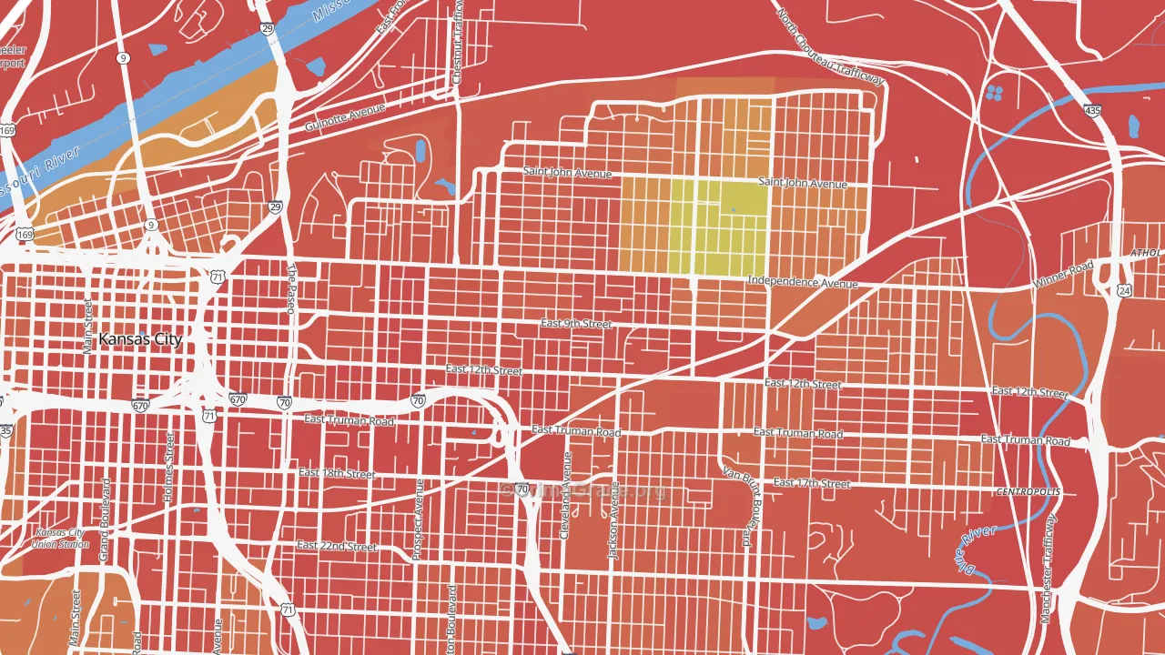 Lykins, Kansas City, MO Map of Assault Rates