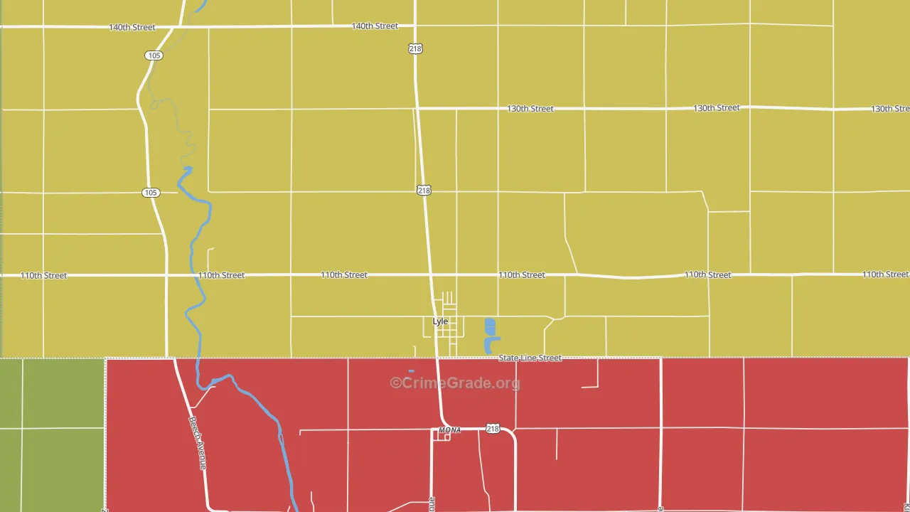 Lyle, MN Map of Assault Rates
