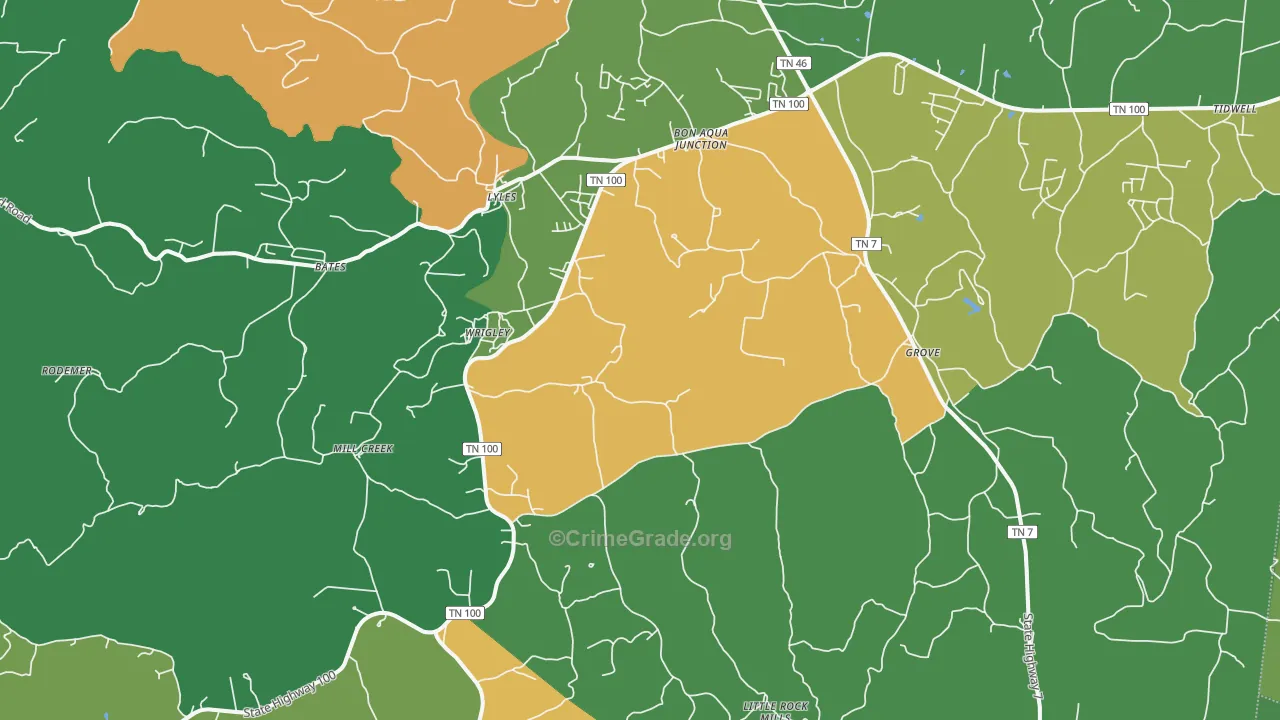 Lyles, TN Map of Assault Rates