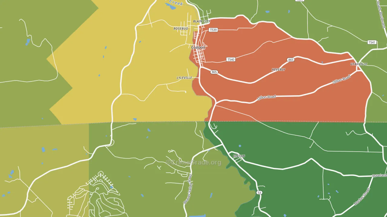 Lyleville, PA Map of Assault Rates