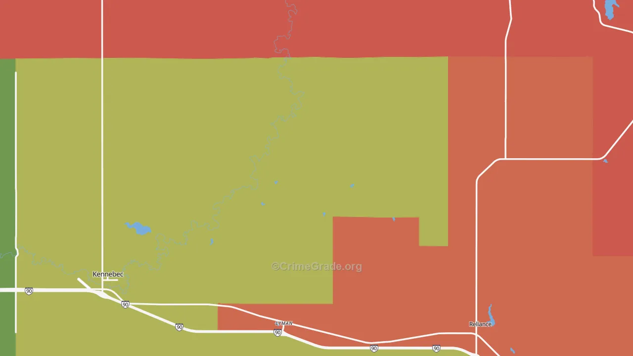 Lyman County, SD Map of Assault Rates